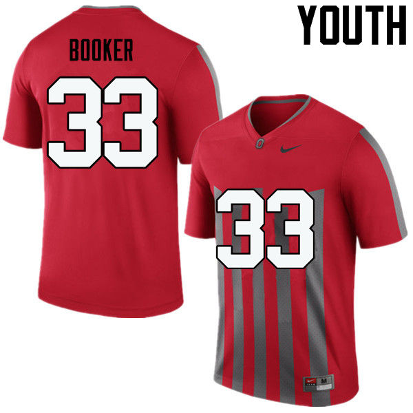 Ohio State Buckeyes Dante Booker Youth #33 Throwback Game Stitched College Football Jersey